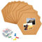 Cork Board Tiles, Xndryan 10Pcs Self Adhesive Hexagon Cork Boards for Walls 6mm Thick Pin Board Tiles Bulletin Board Notice Boards for Bedroom Office School