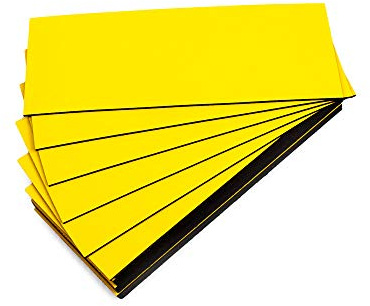 25 magnetische Etiketten, farbig (gelb, Länge 5 cm – Breite 2 cm)