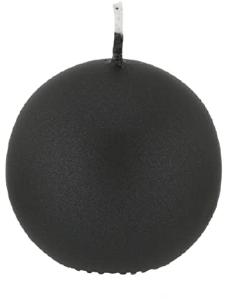 Kugelkerzen Schwarz mit Metalleffekt (Metallic Matt), Ø 8 cm, 6 Stück