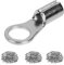 OhLectric High-Temperature Ring Terminals - 22-16 AWG Wire Size; 10 Stud Size; Brazed Seam; Nickel Plated Steel Wire Terminals for Electric Heater to Commercial Oven - 1 Pack of 100 Pcs - OL-82481