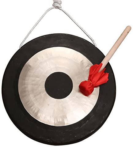 KISOARTWQ Gong Percussion Gong tibetain Gong geant Cuivres Cymbales en cuivre Opera Gong avec Manche à Marteau Rond(Color:50cm,Size:)