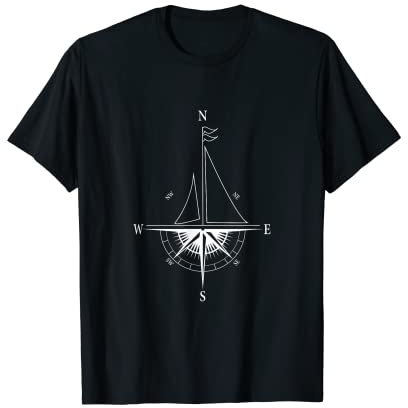 Schiff Kompass Navigation Kapitän Segeln Geschenk Segler T-Shirt