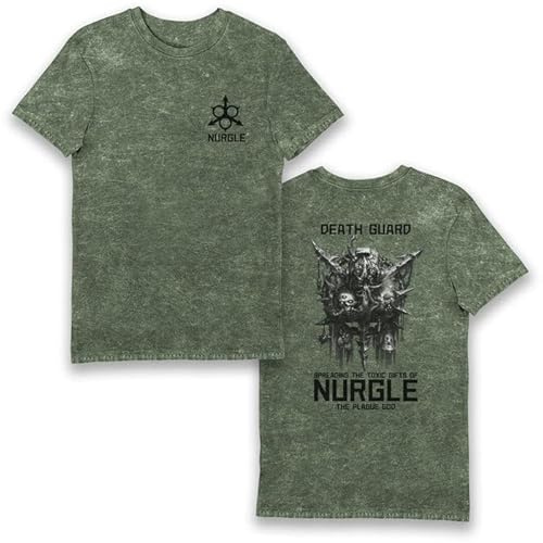 Bioworld Warhammer 40,000 Nurgle Death Guard Eco Wash T-Shirt (XLarge) Green