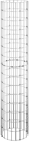 vidaXL Poteau à Gabion Circulaire Panier de Gabion Jardinière de Bac Plantes Terrasse Jardin d'Extérieur Acier Galvanisé Ø30x150 cm