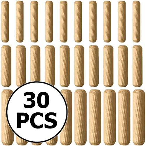 Holzdübel, ofengetrocknet, geriffelt, abgeschrägtes Hartholz, 30 Stück (6 mm-8 mm-10 mm)