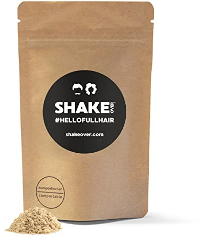 SHAKE OVER Veganes Streuhaar Nachfüllpack 30g, Zink angereicherte Fasern | Schütthaar für Frauen und Männer, Nachfüllpack 30g, Light Blonde, für alle SHAKE OVER Streuhaar-Dosen, Made in Europe