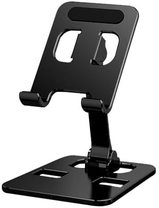 TECHGEAR Phone Stand Foldable, Desk Phone Holder, Universal Aluminum Portable Phone Dock Cradle Stand for Travel, Fits iPhone 16 15 14 Pro/13/12/11/SE, Oppo, Redmi, Samsung S24 S23 A55 A15 etc & more