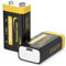 Delyeepow 9V Blockbatterie Batterien, 650mAh wiederaufladbar 9V Block Akku Lithium 1500 Zyklen, 2 Stück