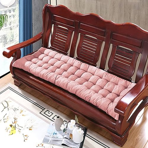 Xpnit Dicke Baumwollbank-Sitzkissen, 2- und 3-Sitzer, 8 cm dick, lang, Bank-Sitzkissen, Sofa-Bodenkissen, für Zuhause, Garten, drinnen und draußen (160 x 55 cm, Rosa)