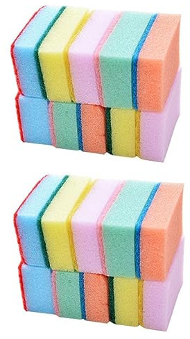NIYANGLE 60 Piezas Baño Esponja Estropajo De Cocina Esponja De Limpieza De Vajilla para Lavar Platos Fregadero Estropajos o De Limpieza Anti-rasguños Vegetal