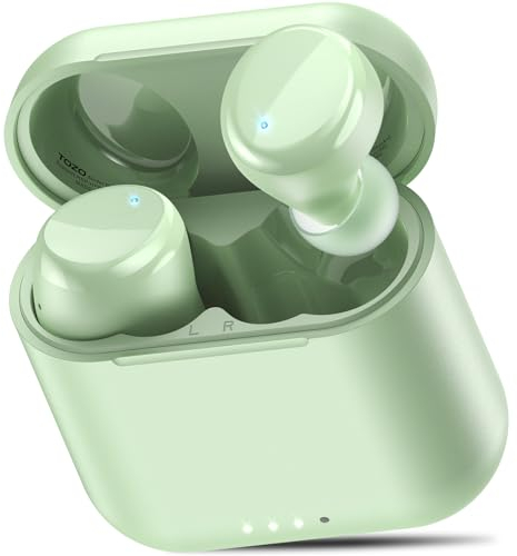 TOZO T6 In-Ear Kopfhörer Kabellos Bluetooth 5.3 mit ENC Noise Cancelling, 50 Std. Wiedergabe, Tiefer Bass, IPX8 Wasserdicht, Ladeetui, Touch und App-Steuerung - Grün