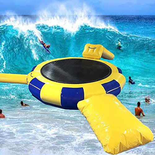 Floating Water Trampoline with Slide Tube and Diving Pillow Bag Trampoline Jumping Platform Water Trampoline Water Park for Adults and Children,3M
