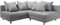 DELIFE Eckcouch Clovis Grau Flachgewebe Ottomane Links modular