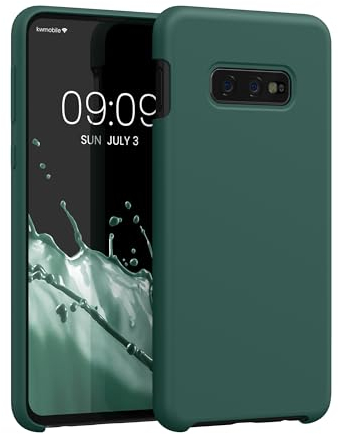 kwmobile Hülle kompatibel mit Samsung Galaxy S10e Hülle - Silikon Handy Case - Handyhülle weiche Oberfläche - kabelloses Laden - Tannengrün