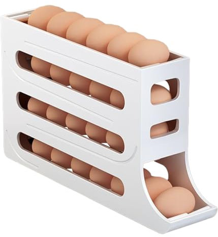 Portauova rotanti, dispenser automatico per uova per frigorifero, portauova a 4 livelli, portauova, 30 uova