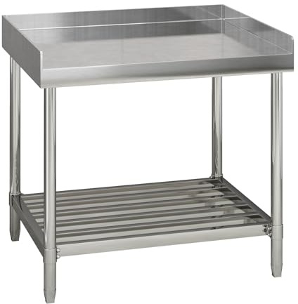 GAOMON Edelstahl-Arbeitstisch mit Spritzschutz und Seitenspritzer, 76,2 x 91,4 cm, Stahl-Werkstatttisch, kommerzieller Vorbereitungstisch mit Unterregal für Küche, Restaurant, Garage, Wäsche