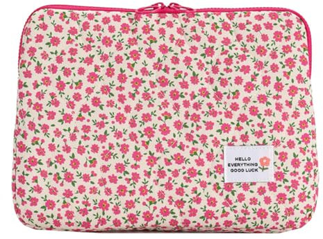 NYCEMAKEUP Bonita funda para laptop, práctica bolsa para laptop, diseño floral, funda para ordenador portátil, funda de transporte con estampado floral