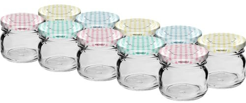 lilawelt24 10 Stück Vorratsgläser-Sturzgläser Set | Füllmenge 30 ml twist-off| Einweckgläser mit Schraub-Deckel |Marmeladengläser|Joghurtgläser|Weckgläser| Tulpenglas Dessertglas