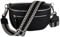 MIRROSI® Damen Bauchtasche Umhängetasche 27x14,5x8cm Damen, Made in Italy, aus Echtleder Tasche Echtes Leder, Brusttasche, Crossbody Bag,Bohemian Style (1 Tasche 2 Gurte) (Schwarz Pünktchen)