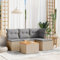 Festnight Balkon Lounge Klein mit Stauraum Rattan Sofa Gartenlounge Gartensofa Ecksofa Outdoor Polyrattan Balkonmöbel Couch Gartenmöbel Ecklounge