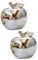 IMIKEYA 2 Pcs Apple Ceramic Ornament Artificial Gold Decor Fruit Figurines Home Decor Xmas Model Desktop Adornment Modern Shelf Decor Mini Figurine Xmas Decoration Apples White Porcelain