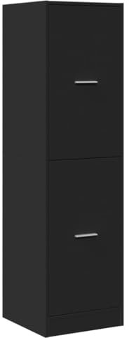 vidaXL Armoire d'apothicaire Noir 40x41x144,5 cm Bois d'ingénierie, Coffre d'apothicaire, Meuble d'apothicaire, Coffre à tiroirs d'apothicaire