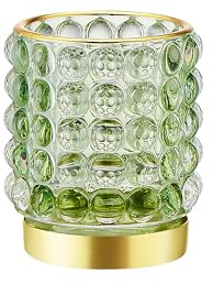 LEICURACE Porta pennelli da trucco, porta spazzolino da denti, portapenne da scrivania, portapenne multifunzione in vetro vintage (A38-5-US/verde/S)