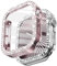WINGLE 2 Pack Bling Hülle für Apple Watch Series 10 46mm Displayschutzfolie Hülle, Diamant Face Cover Apple Watch 10 46mm Kristall Strass iWatch Schutz Gehärtetes Glas Displayschutzfolie, Rosa/Klar