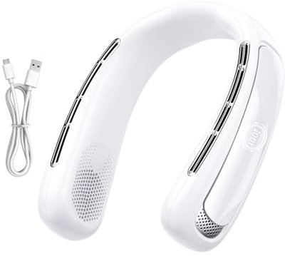 Hands Neck Fan – Persönliches Kühlgerät, tragbarer Halskühler | Tragbares Kühlgerät, wiederaufladbar, USB, Powered Lightweight Neck Fan für Zuhause, Reisen, Sport, Hiking Offices Sommer