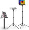 ULANZI Support de vidéoprojecteur réglable en hauteur de 60 à 150 cm en aluminium avec plaque pliante de 3 kg, 360 ° et 180 ° Pupitre portable réglable