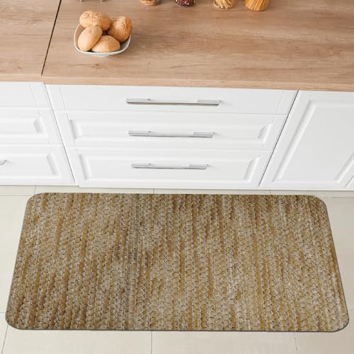 Comart, Alfombra Nancy para Cocina, Pasillo y decoración, Antideslizante, de Chenilla, Borde Antideslizante, Suave, Resistente, Lavable a máquina, Fabricada en Italia, Color Beige, 50 x 75 cm