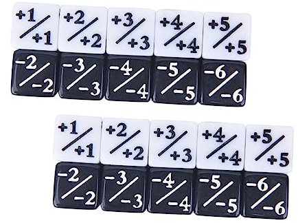 TOYANDONA 20St Plus- und Minuswürfel Flauschige Würfel Ludo Würfeltablett Toys spielsachen für kinderknallzeug spielewürfel Loyalitätswürfel Spielwürfel Acryl Black
