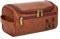 Kiddo Sky Trousse de Toilette Personnalisée Homme Sac Organisateuer de Toilette Trousse Personnalisable en Cuir pour Voyage Gym Business Vacance Cadeau Fête des Pères Mariage (Brun foncé)