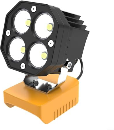 URPIZY LED Arbeitsleuchte für Dewalt 20V Akku 40W 6000LM Baustrahler Werkstattlampe Verstellbar