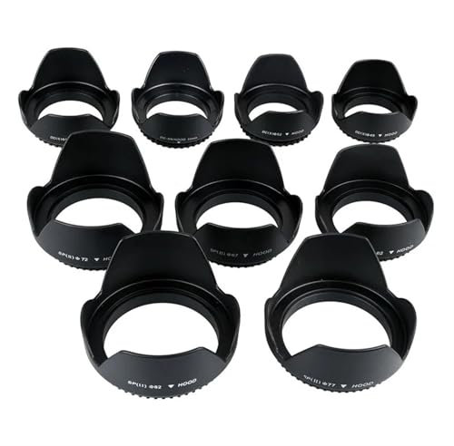 TH1000XUE 10 Piezas de Parasol for Lente de cámara de 49/52/55/58/62/67/72/77/82 mm, Montura de Rosca for Lente for Canon, for Nikon, for Sony, for pentax, for tamron y for Sigma(72mm)