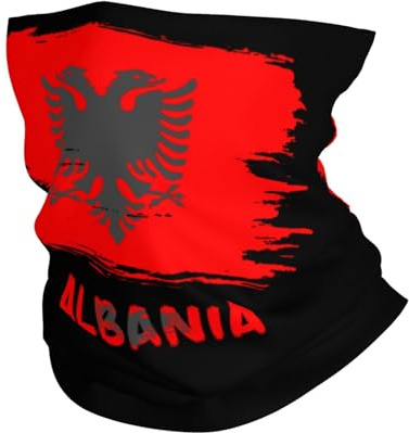 Röhrenschal Albanien Albaner Flagge Halswärmer Multifunktion Funktionstücher Ski Loop Schal Für Klettern Yoga Camping 25X50 cm