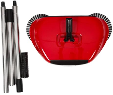 Gadpiparty Barredora Manual Multifunción con Recogedor y Cubo Integrado Mopas Giratorias para Limpieza de Suelos Mango Ajustable Acero Inoxidable sin Electricidad Colores Color Aleatorio