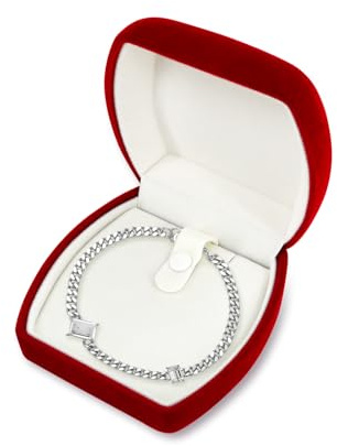 FuninCrea Samt Armband Box Elegant Schmuck Organizer Geschenk Box für Armreifen, Halsketten, Schmuckkasten Damen Lagerbox für Verlobung und Hochzeitszeremonie Valentinstag, zu Jubiläen (Rot-C)