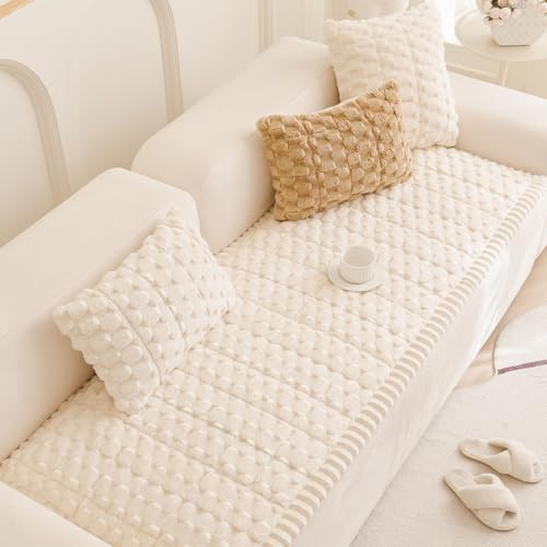 QHAIYYBF Sofabezug rutschfeste Couch überzug Sofadecke,Sofaschutz 1/2/3/4 Sitzer L Sofakissen Neue Universelle rutschfeste Sofa Überwurf,Solide Strukturierte Ultra Stretch Sofa Überzug für Wohnzimmer