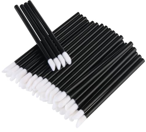 300 Pcs Disposable Lip Brushes, Black Lip Wands Lipstick Applicators Lip Applicators Lip Gloss Wands Applicator Tool Disposable Cosmetic Brush Tool Makeup Beauty Tool Kits