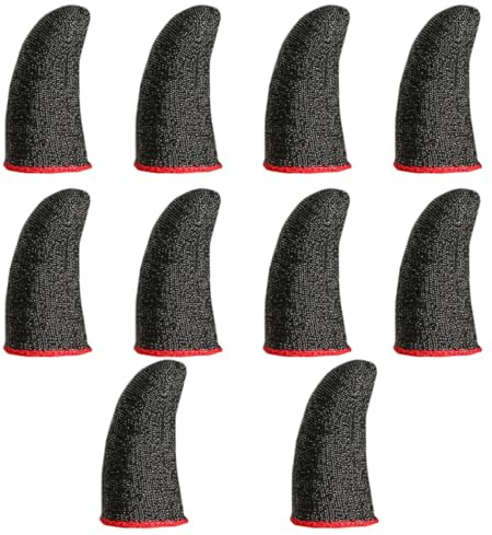 SKISUNO 10 Stück Nano Silberfaser Fingerlinge Anti Schweiß Atmungsaktive Fingerschützer für Gaming Fingerärmel mit Hochelastischer Passform