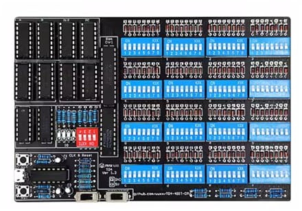 TD4 Kit de construction CPU DIY, processeur 4 bits avec série 74 ICS, kit d'apprentissage d'ordinateur open source, diodes, résistances, socle à puce, LED et micro USB (carte PCB soudée)