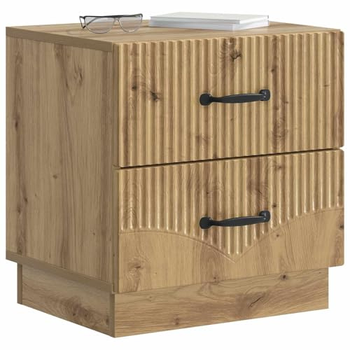 vidaXL Nachttisch Artisan-Eiche 43 x 34,5 x 44,5 cm Holzwerkstoff, Vintage Nachttisch, rechteckiges Nachtkästchen, praktische Möbel, schicke Aufbewahrungslösungen, Wohnaccessoires