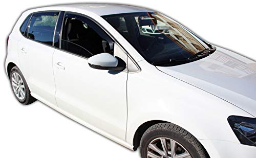 J&J AUTOMOTIVE | Windabweiser Passend Für Polo 5, 6R Fließheck 2009-2017, Heko Regenabweiser, Getönt, Set 4-Teilig, Vorne, Hinten, Aerodynamisch