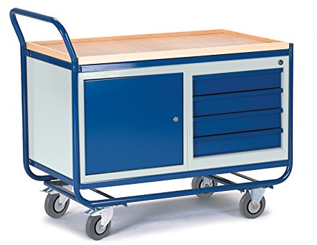Rollcart Montagewagen mit Stahl- und Schubladenschrank, 07-4356