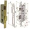 Welka 15880–45 015 Einsteckschloss, Teil 8 mm vermessingt 45 mm