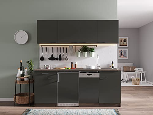 respekta Oliver - Cocina de Madera (195 cm), Color Gris