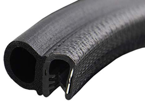 SMI-Dichtungsprofil DS1 für 1-4mm PVC mit Stahleinlage/EPDM Moosgummi selbstklemmend ohne Kleber - Kantenschutz mit Dichtung seitlich, Kantenschutzdichtprofil für Auto, Kofferraum (20 m)