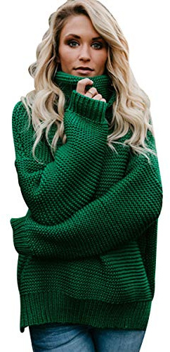 Pengniao Chunky Knitted Jumpers for Women Ladies Oversized Roll Neck Cable Knit Jumper Womens Pullover Sweaters Baggy Plain Thick Jumpers Long Sleeve Sweater Fluffy Slouchy Loose Knitwear Winter