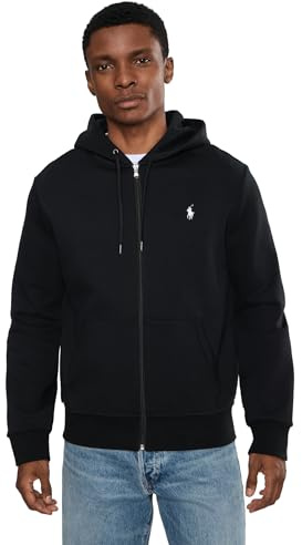 POLO RALPH LAUREN Men's Estate-Rib Quarter Zip Pullover, Polo Black, Medium
